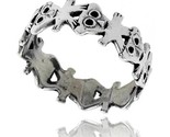 Sterling silver teddy bear link wedding band ring 5 16 in wide style tr665 thumb155 crop