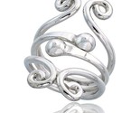 Sterling silver hand made freeform wire wrap ring w 2 beads 1 1 4 in 31 mm wide thumb155 crop