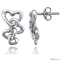 Sterling Silver Heart Post Earrings, 5/8in  (15  - $31.18