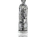 Sterling silver mezuzah pendant w leaf designs 1 in 25 mm tall thumb155 crop