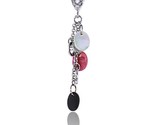Sterling silver jeweled pendant w mother of pearl cubic zirconia 2 3 16 56 mm tall thumb155 crop