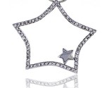 Sterling silver jeweled star pendant w cubic zirconia stones 1 7 16 36 mm tall thumb155 crop