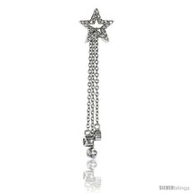 Sterling silver jeweled star pendant w cubic zirconia stones 1 15 16 50 mm thumb200
