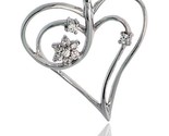 Sterling silver jeweled heart pendant w cubic zirconia stones 1 1 8 29 mm thumb155 crop