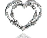 Sterling silver jeweled heart pendant w cubic zirconia stones 15 16 23 mm thumb155 crop