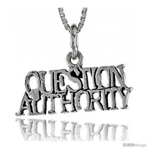 Sterling Silver Question Authority Word Necklace, W/ 18 In Box  - $44.40