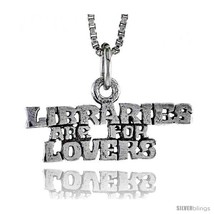 Sterling Silver Libraries Are For Lovers Word Necklace, W/ 18 In Box  - $44.40