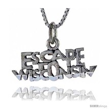 Sterling Silver Escape Wisconsin Word Necklace, W/ 18 In Box  - $44.40