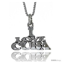 Sterling Silver I LOVE CUBA Word Necklace, w/ 18 in Box  - $44.40