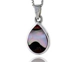 D shell pendant w colorful mother of pearl inlay 3 4 20 mm tall18 thin snake chain thumb155 crop