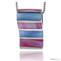 Ngular slider shell pendant w pink blue mother of pearl inlay 1 26 mm tall18 thin snake thumb200