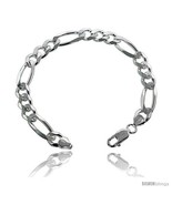 Length 20 - Sterling Silver Italian Figaro Chain Necklaces &amp; Bracelets 9mm  - $277.93