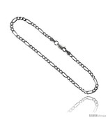 Length 20 - Sterling Silver Italian Figaro Chain Necklaces &amp; Bracelets 3mm  - $31.46