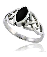 Size 12 - Sterling Silver Celtic Triquetra Trinity Knot Ring with Navett... - $24.24