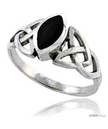 Size 12.5 - Sterling Silver Celtic Triquetra Trinity Knot Ring with Nave... - $24.24
