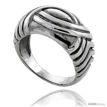 Size 9.5 - Sterling Silver Scalloped Dome Ring 7/16 in  - $43.21