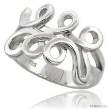 Sterling silver spiral pattern ring flawless finish 9 16 in wide thumb200