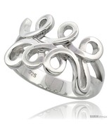 Size 6.5 - Sterling Silver Spiral Pattern Ring Flawless finish, 9/16 in  - $40.64