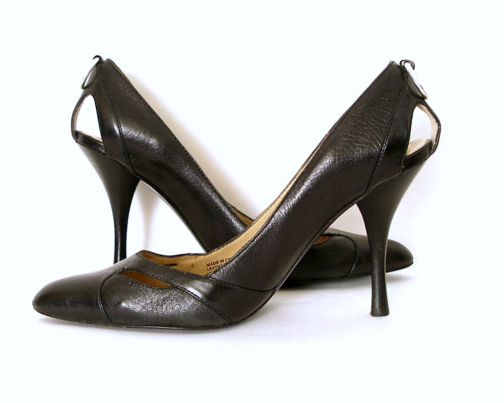 Primary image for Michael Kors Black Heels Pumps Cut Outs Heel Rings 7M US