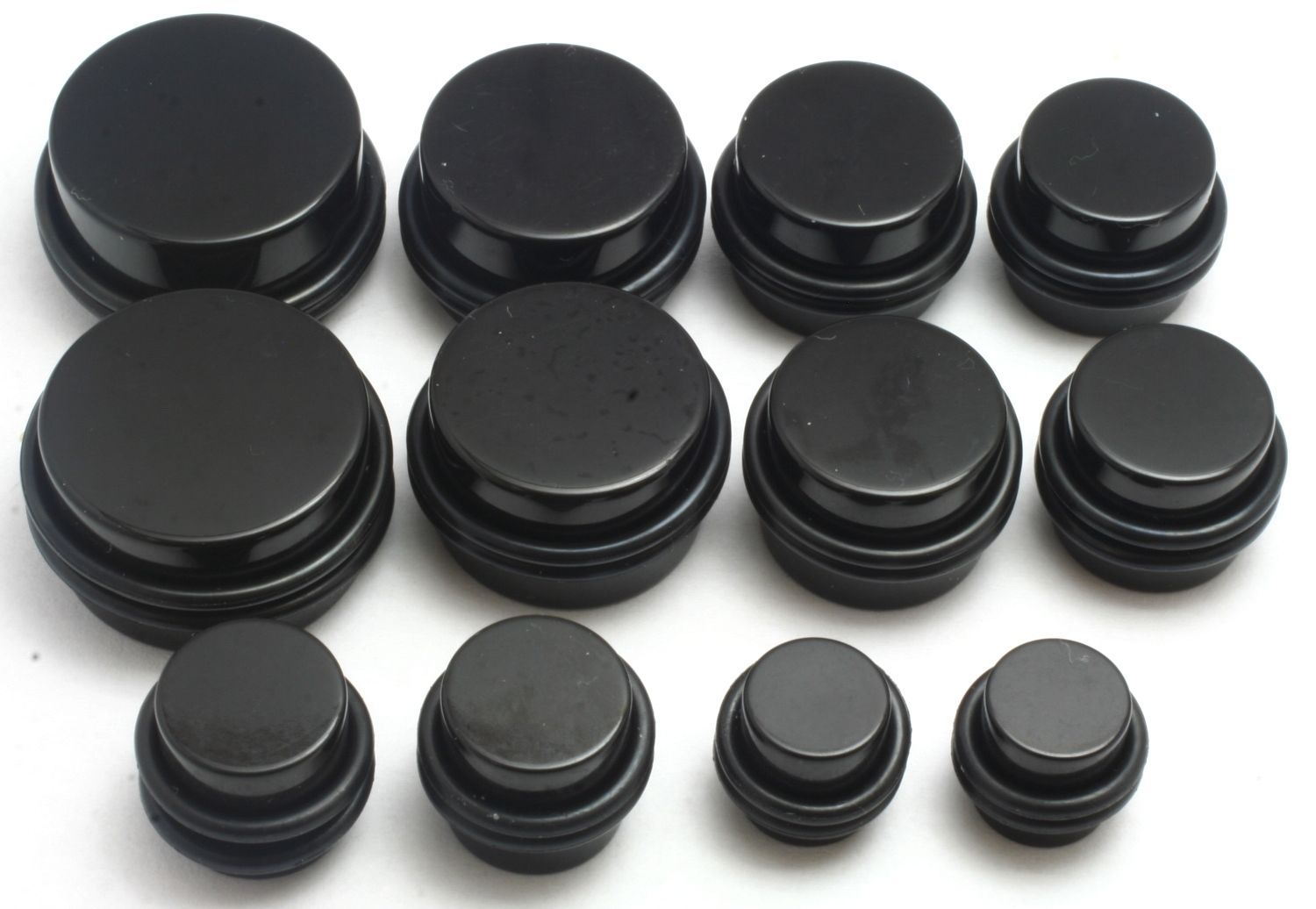 One Pair size 3/4 inch Black Plugs ear gauges 19mm set ear stretching