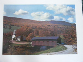 Fall Color Landscape Poster, 14&quot;x20&quot;, Covered Bridge, West A - $5.00