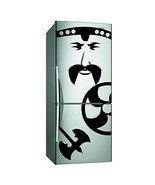 ( 7&#39;&#39; x 16&#39;&#39; ) Vinyl Fridge Decal Viking Face / Viking with Axe and Shie... - $13.89