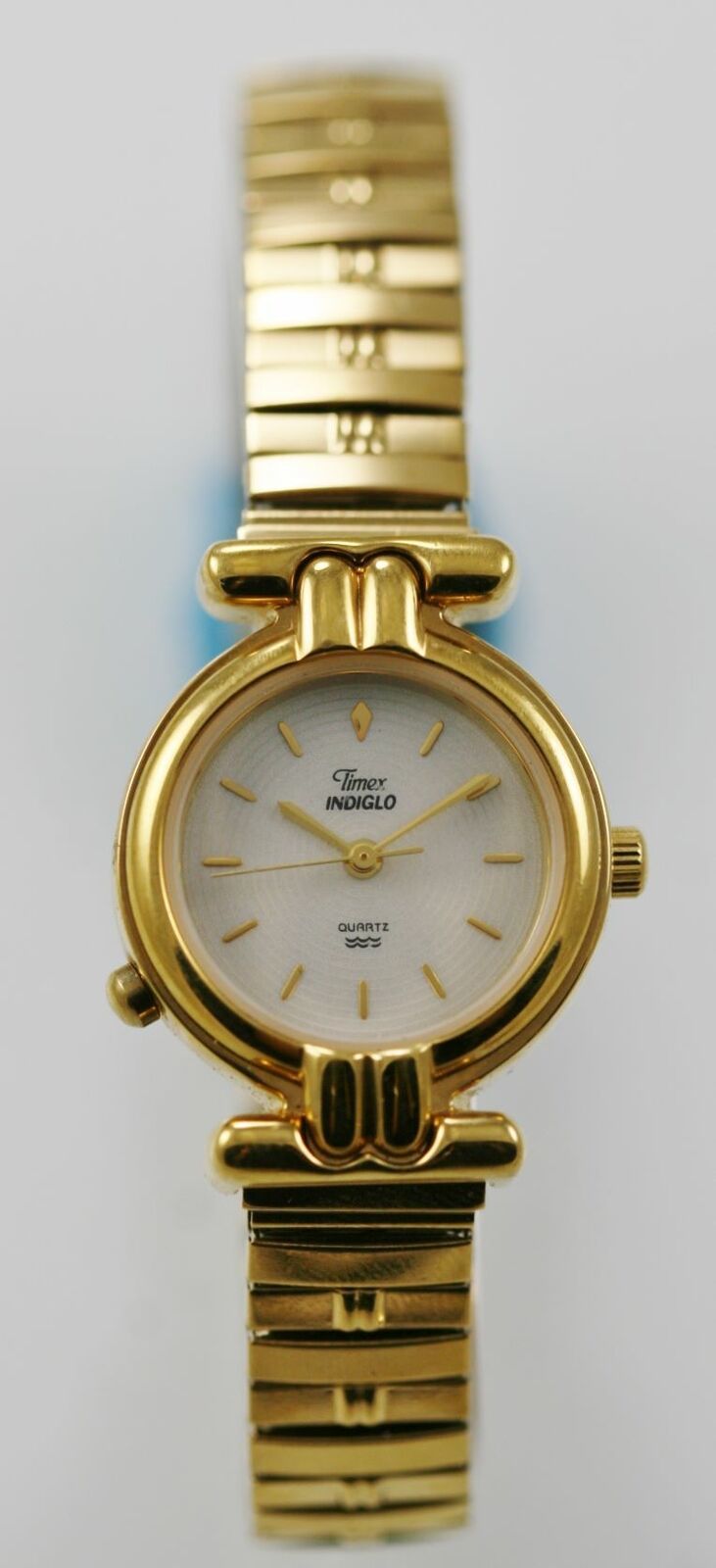 Timex Indiglo Reloj Mujer Ligero Inoxidable Oro Elastizado Agua Resis ...