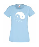Womens T-Shirt Yin and Yang Symbol Happy Face, Smile Ethical Funny tShirt - $24.49