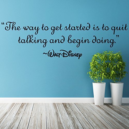 Primary image for ( 47'' x 14'' ) Vinyl Wall Decal Quote The way to Get Sarted / Is to Quit Tal...