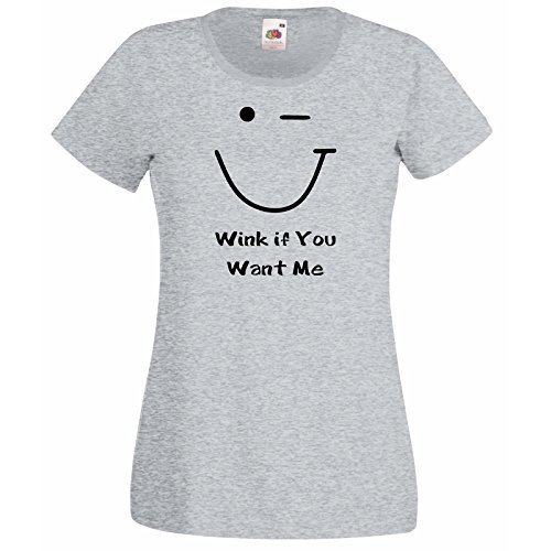 Womens T-Shirt Wink Smiley Face, Quote Wink if You Want Me tShirt ...