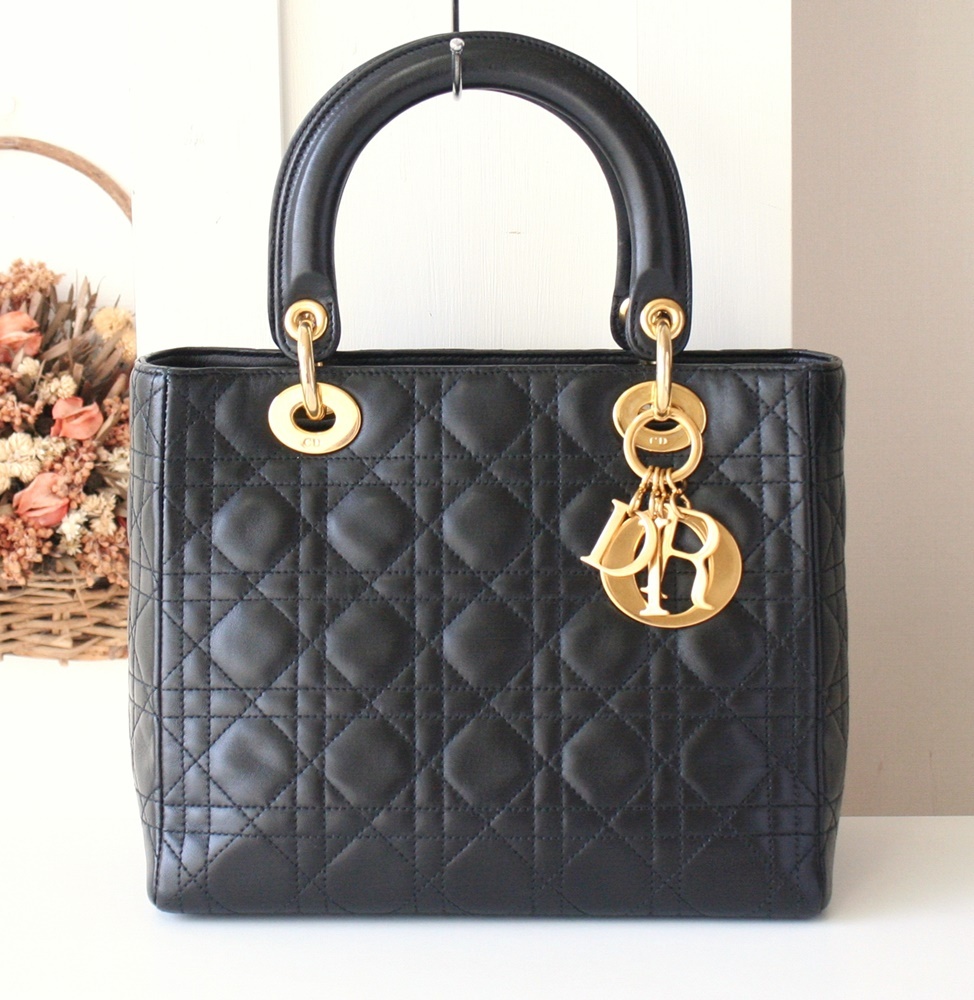 Christian Dior Lady Bag Authentic Black Vintage Handbag - Handbags & Purses