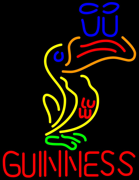 Great Looking Toucan Multicolored Guinness Neon Sign - Neon
