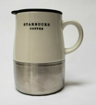 Starbucks Coffee Mug Desk Travel Ceramic Stainless Base Lid 14 fl oz .414L - $34.60