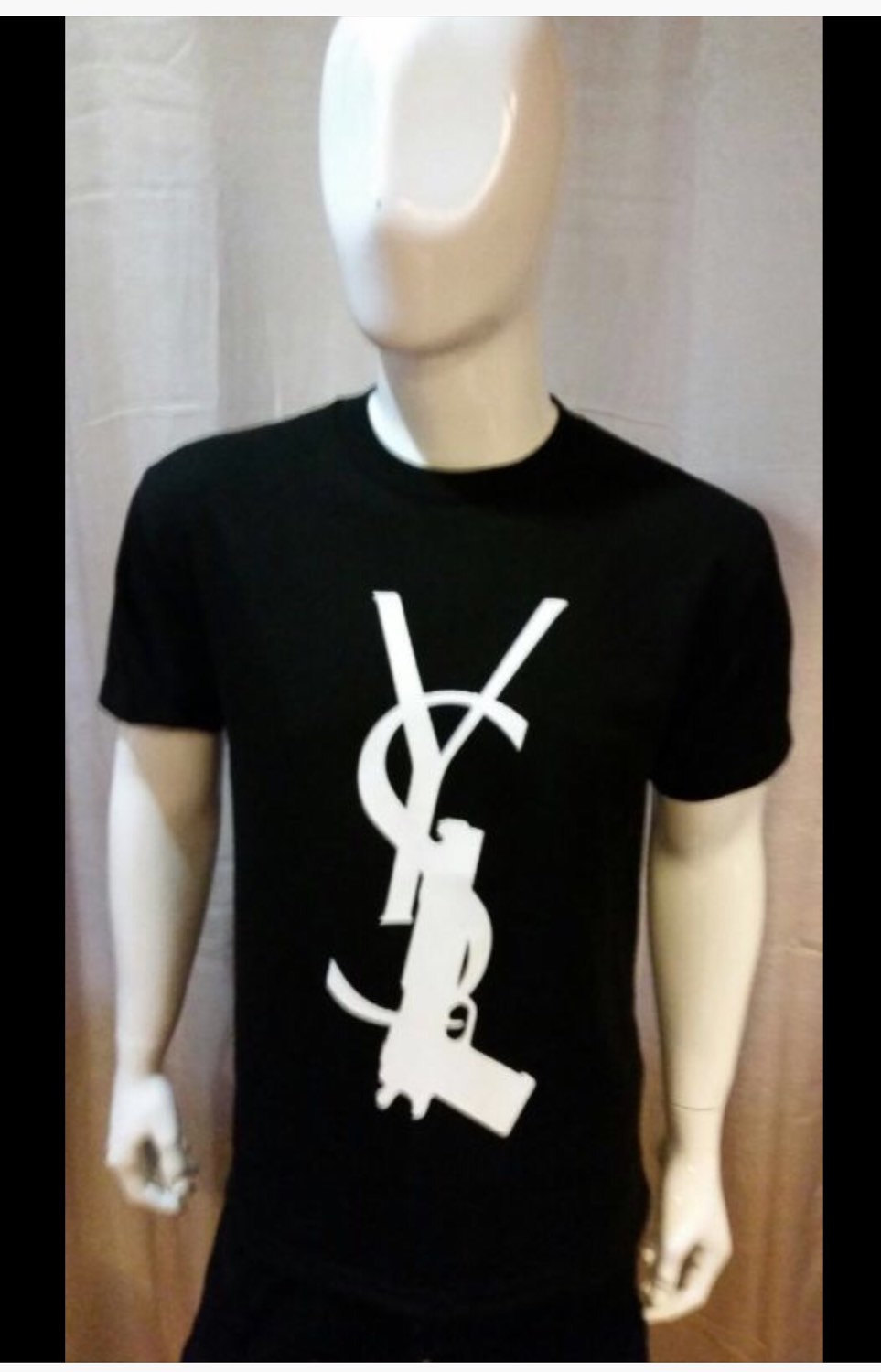 Image of YSL Gun Black T-Shirt / Yeesuz Hip Hop