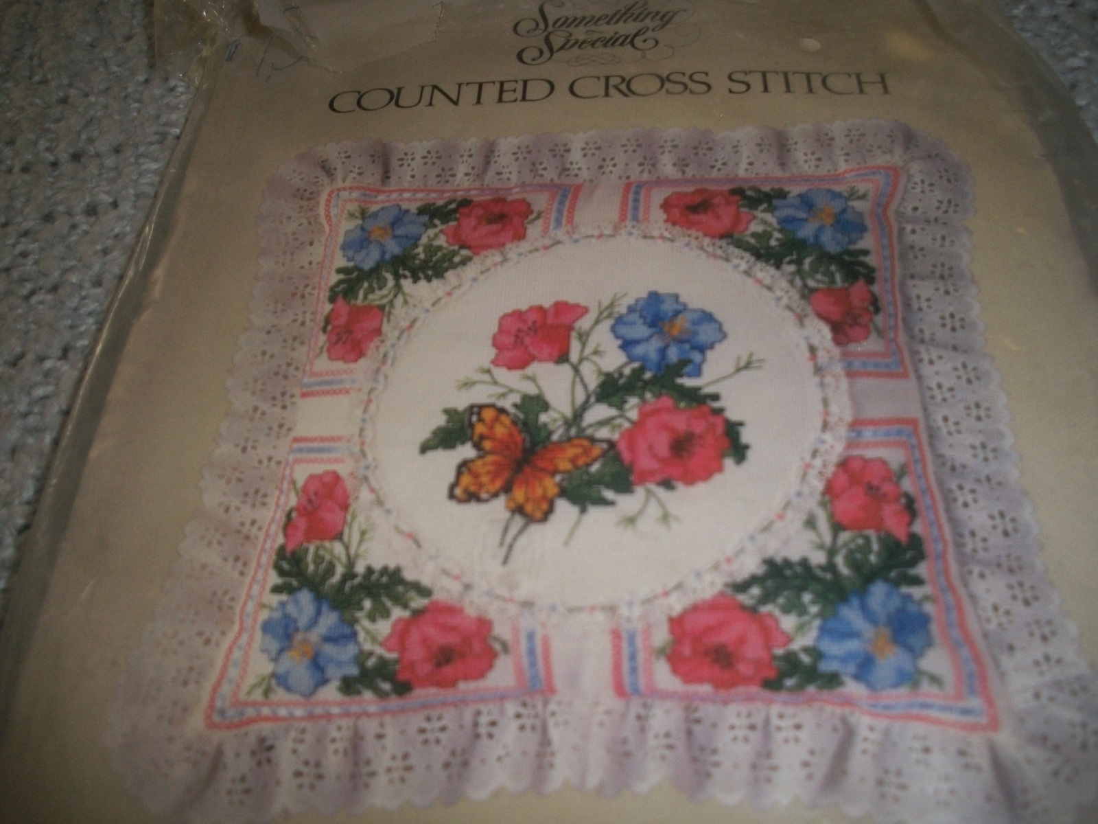 Primary image for Pink & Blue Poppy Pillow Cross Stitch Kit