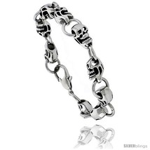 Stainless Steel Men's Skull Bracelet, 9 in  - $43.86