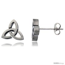 Small Stainless Steel Trinity Stud Earrings, 3/8 in  - $10.77