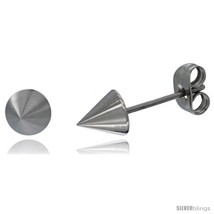 Stainless Steel Cone Spike Stud Earrings 1/4 in  - $10.77