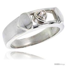Size 8 - Sterling Silver Heart CZ Band  - $43.22