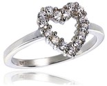 Terling silver 1 2 in 11 mm wide ladies heart cut out ring brilliant cut cz stones thumb155 crop