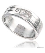 Size 12 - Gent&#39;s Perfect Quality Sterling Silver Brilliant Cut Cubic Zir... - $74.16