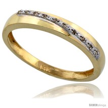 Size 13.5 - 14k Gold Men's Diamond Band, w/ 0.08 Carat Brilliant Cut Diamonds,  - $491.80