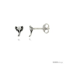 Tiny Sterling Silver Elephant Stud Earrings 5/16  - $13.00