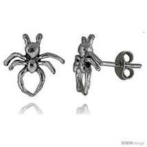 Tiny Sterling Silver Spider Stud Earrings 1/2  - $30.15