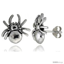 Tiny sterling silver spider stud earrings 1 2 in style es8 thumb200