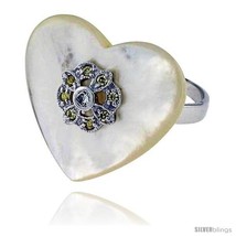 Er of pearl ring in solid sterling silver accented tiny high quality czs 7 8 22 mm wide thumb200