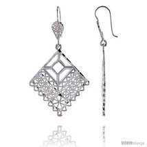 Sterling Silver 1 15/16in  (49 mm) tall Diamond-shaped Filigree Dangle  - $43.88