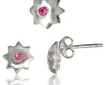 Ud earrings 7 mm pendant slide 8 mm set w brilliant cut pink tourmaline colored cz thumb155 crop