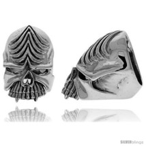 Size 9 - Sterling Silver Gothic Biker Skull Ring, 1 3/8 in  - $190.85