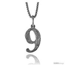 Sterling Silver number 9 Charm, 1/2 in  - $30.42